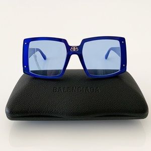 Balenciaga Blue Square Sunglasses